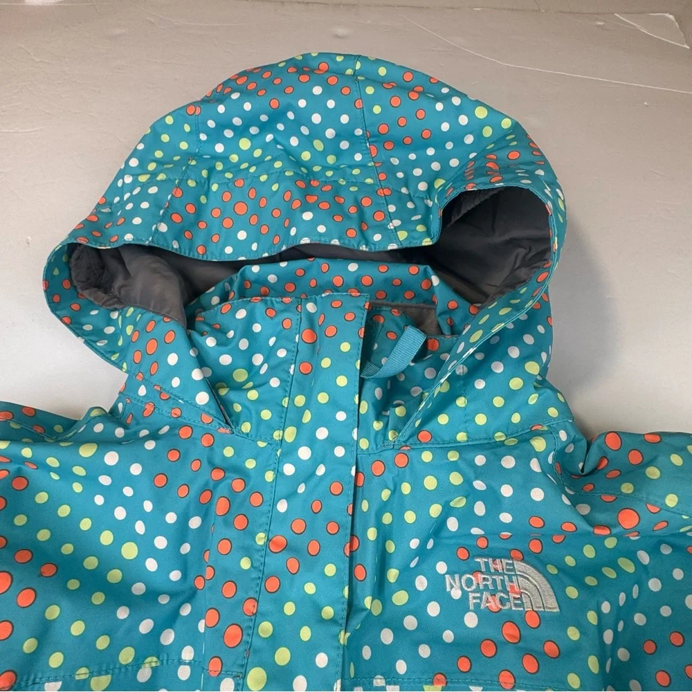 The North Face Ski Jacket Girl Size XL (18) Blue Activewear Snowing Rain Hoodie